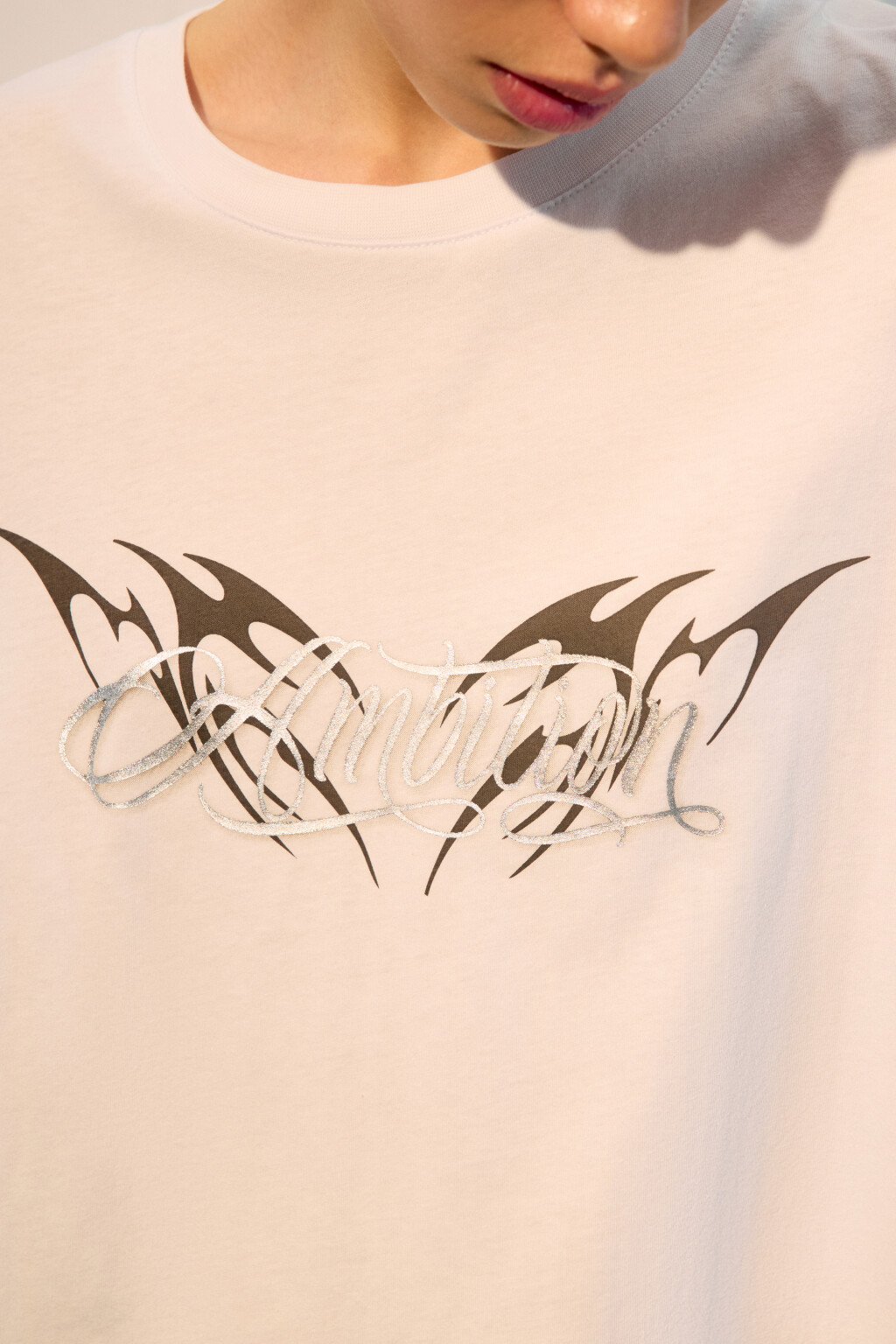 Футболка oversize с принтом - цвет белый - 5