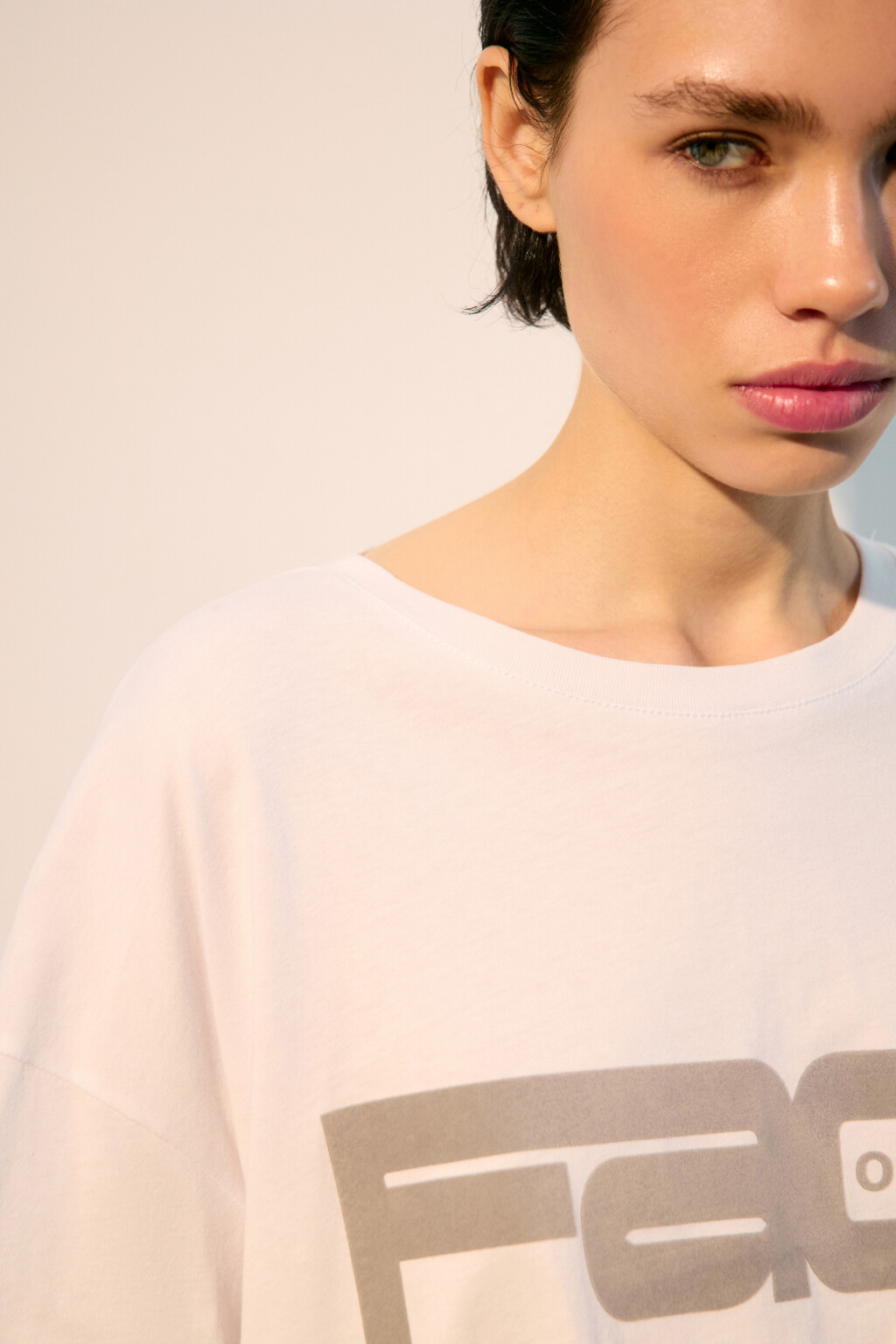 Футболка oversize с принтом - цвет белый - 6