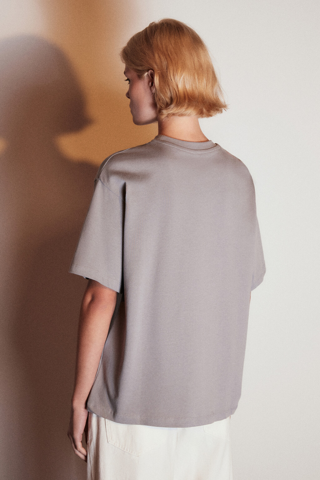 Футболка из плотного хлопкового трикотажа - цвет серый - 3