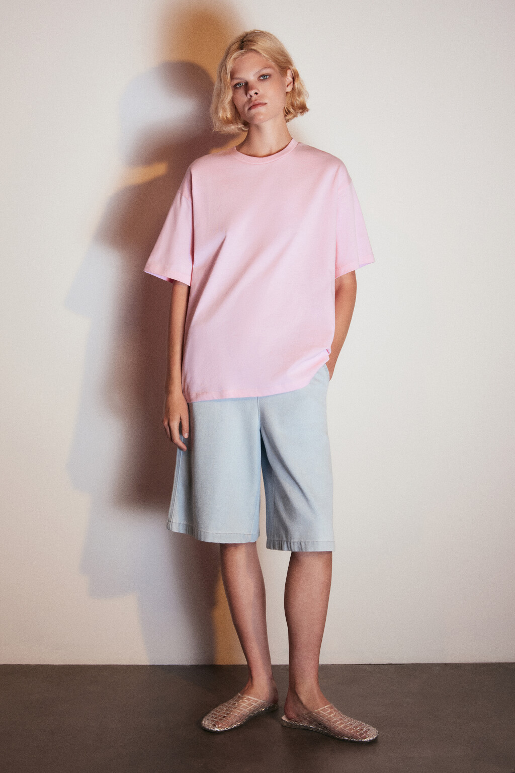 Футболка из плотного хлопкового трикотажа - цвет розовый - 5