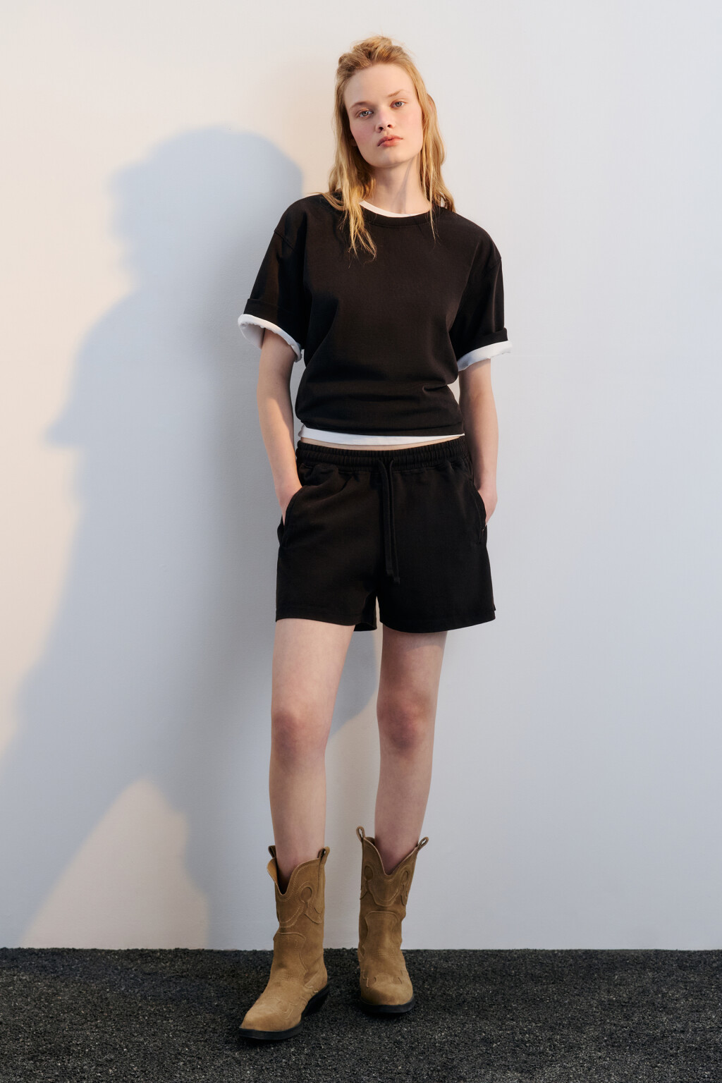 Футболка трикотажная с вареным эффектом - цвет серый - 4