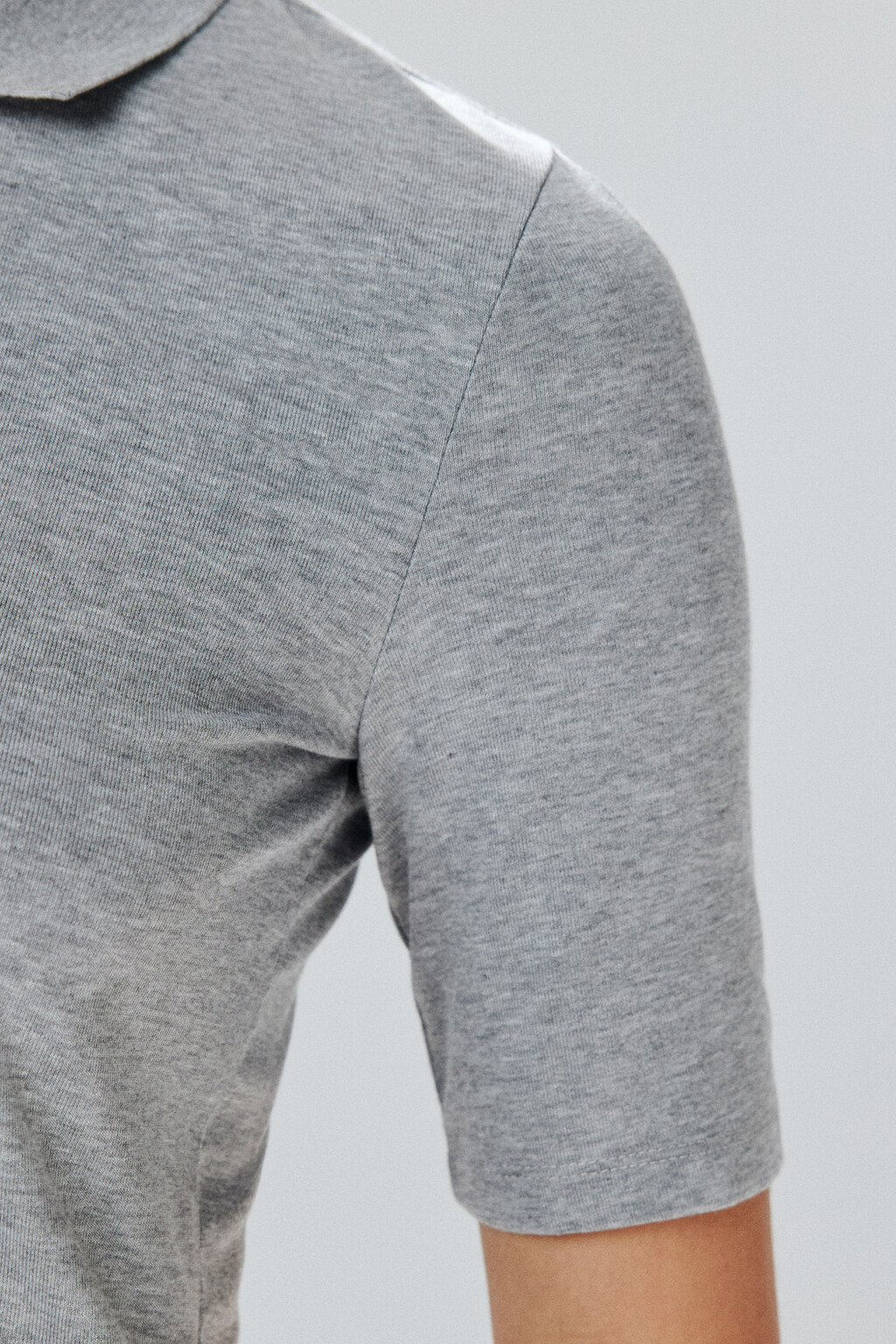 Футболка-поло вискозная - цвет серый - 6