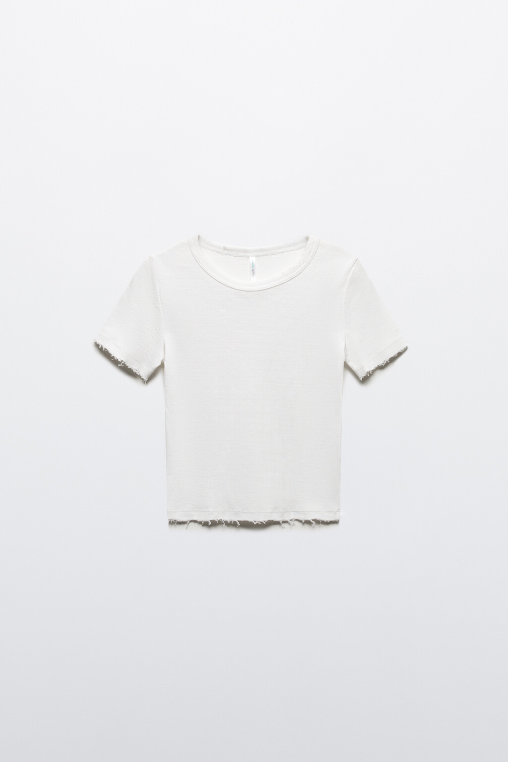 Футболка-топ в рубчик с вареным эффектом - цвет белый - 7