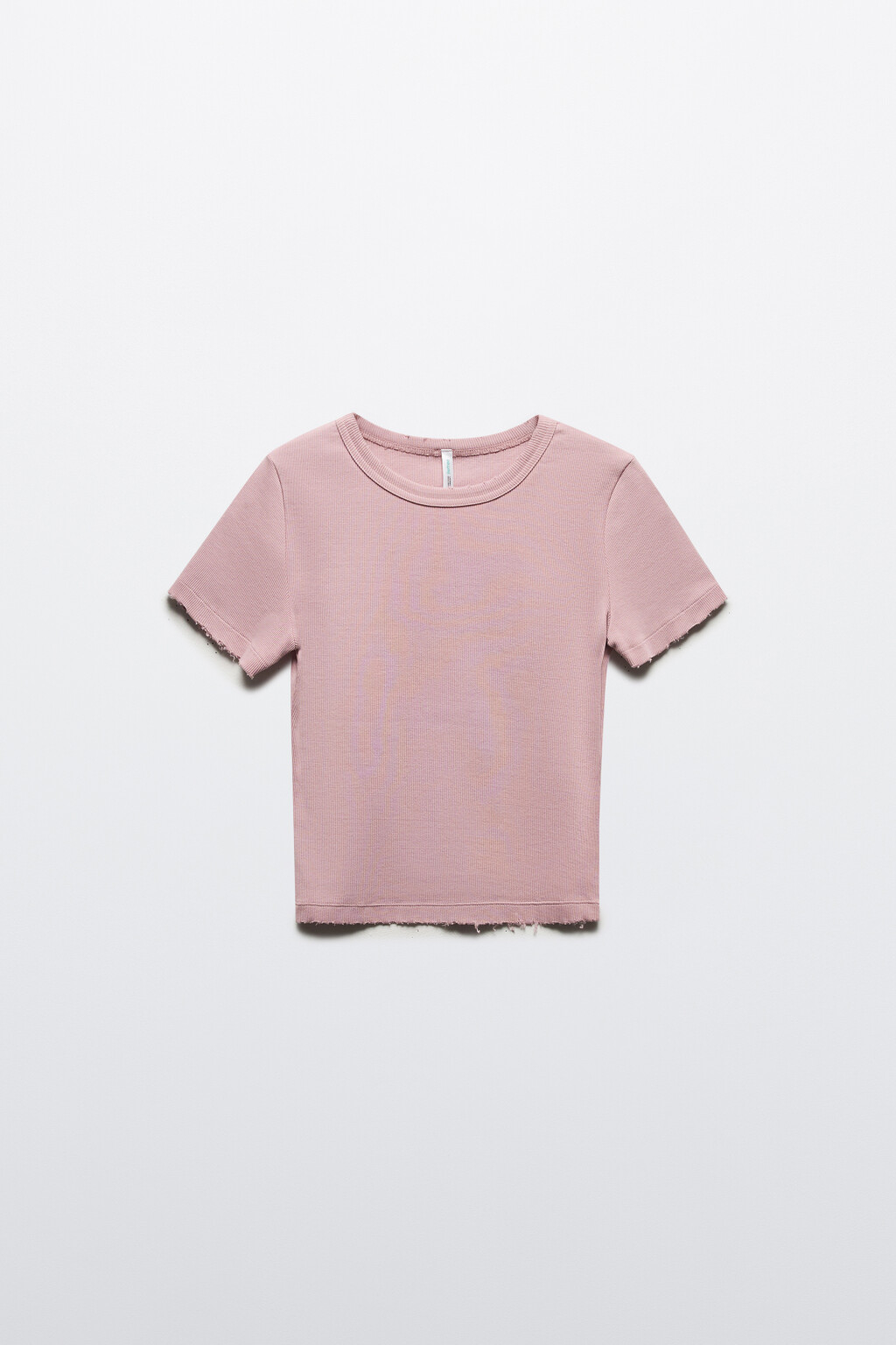 Футболка-топ в рубчик с вареным эффектом - цвет розовый - 7