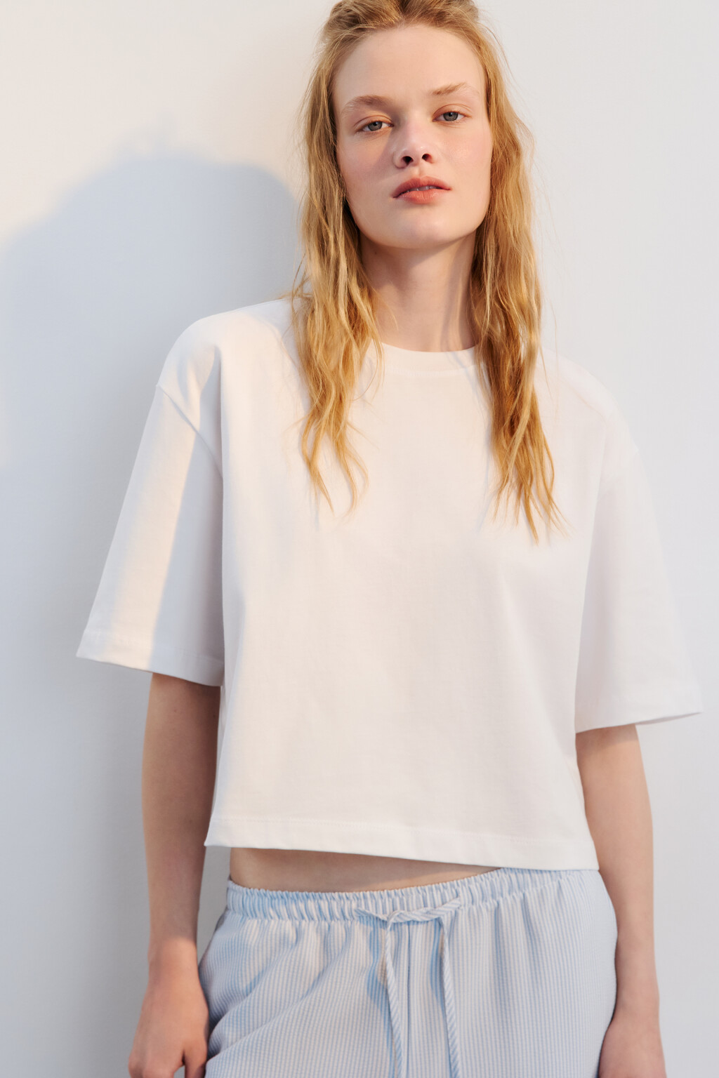 Футболка-топ свободная хлопковая - цвет белый - 1