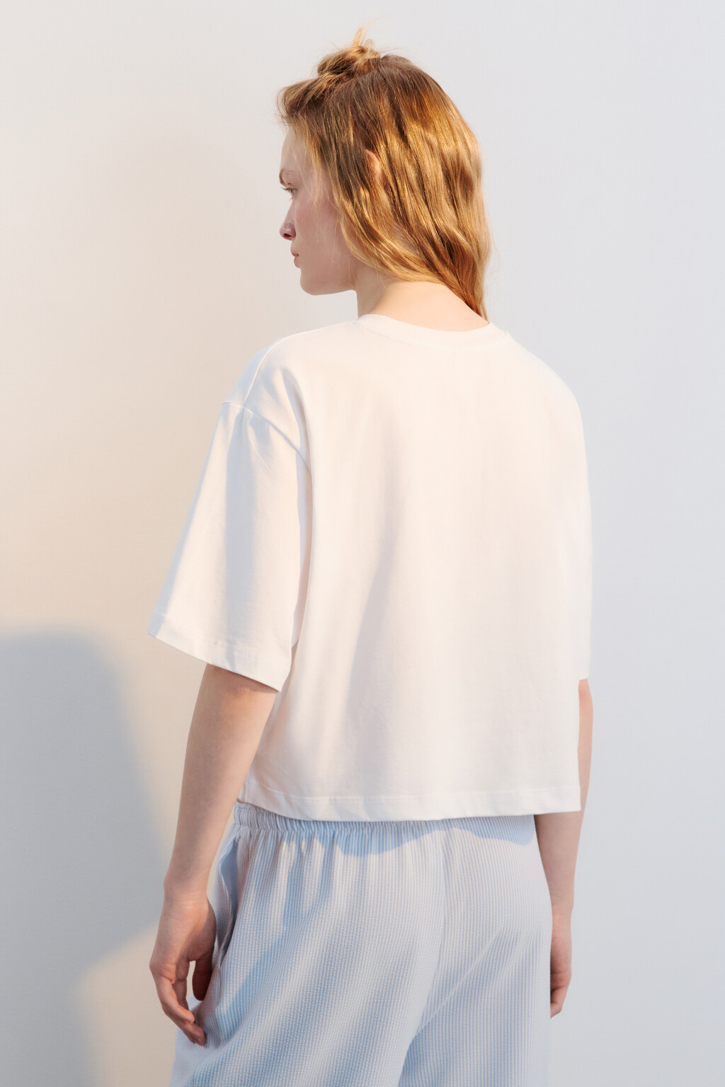 Футболка-топ свободная хлопковая - цвет белый - 3
