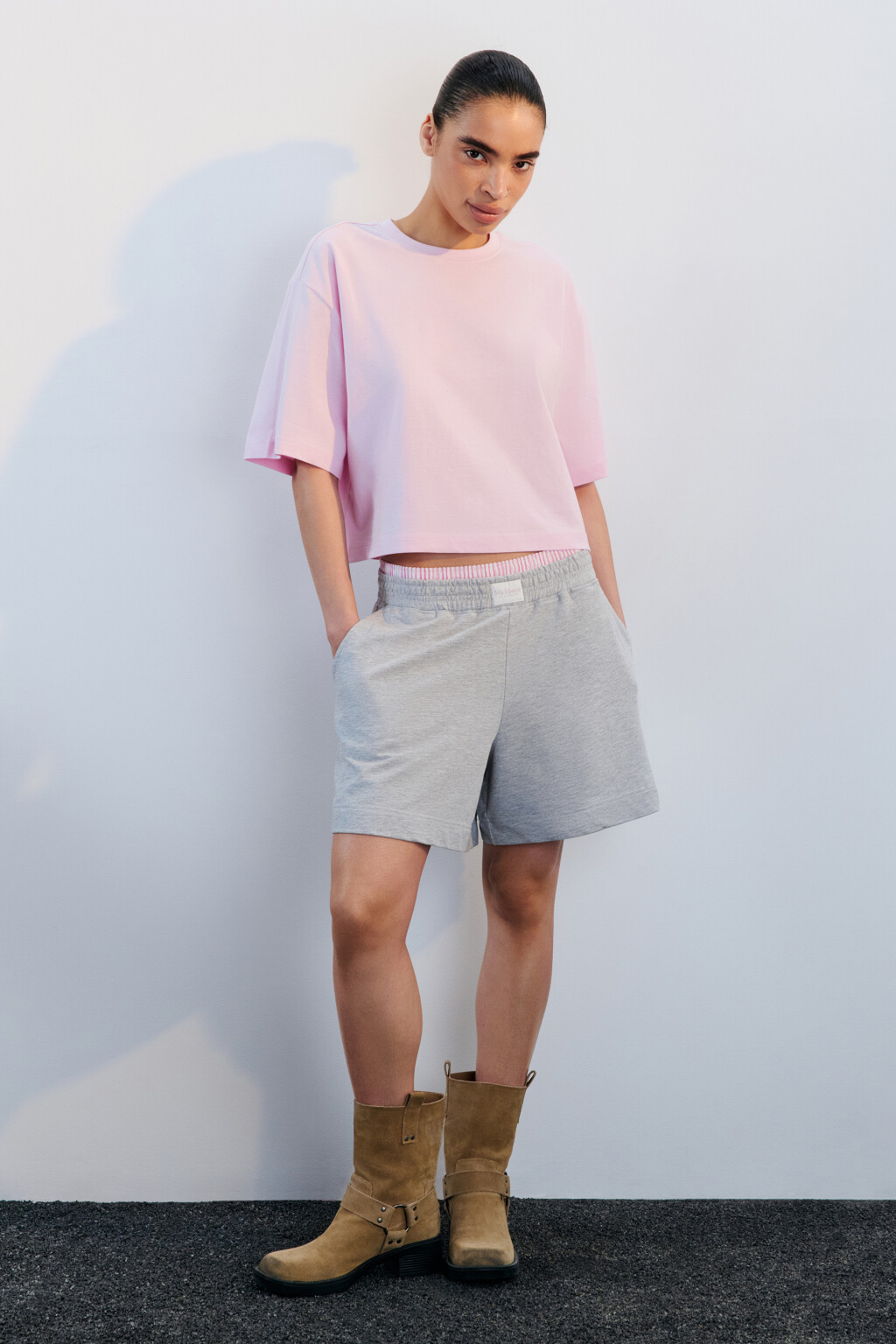 Футболка-топ свободная хлопковая - цвет розовый - 4