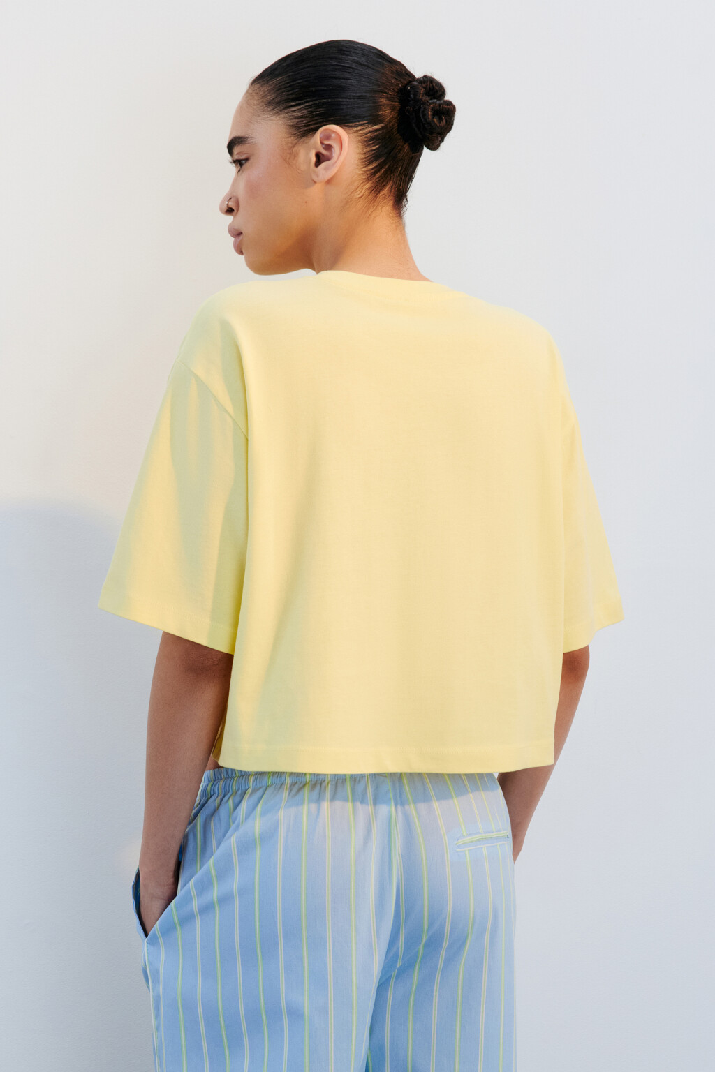 Футболка-топ свободная хлопковая - цвет желтый - 3