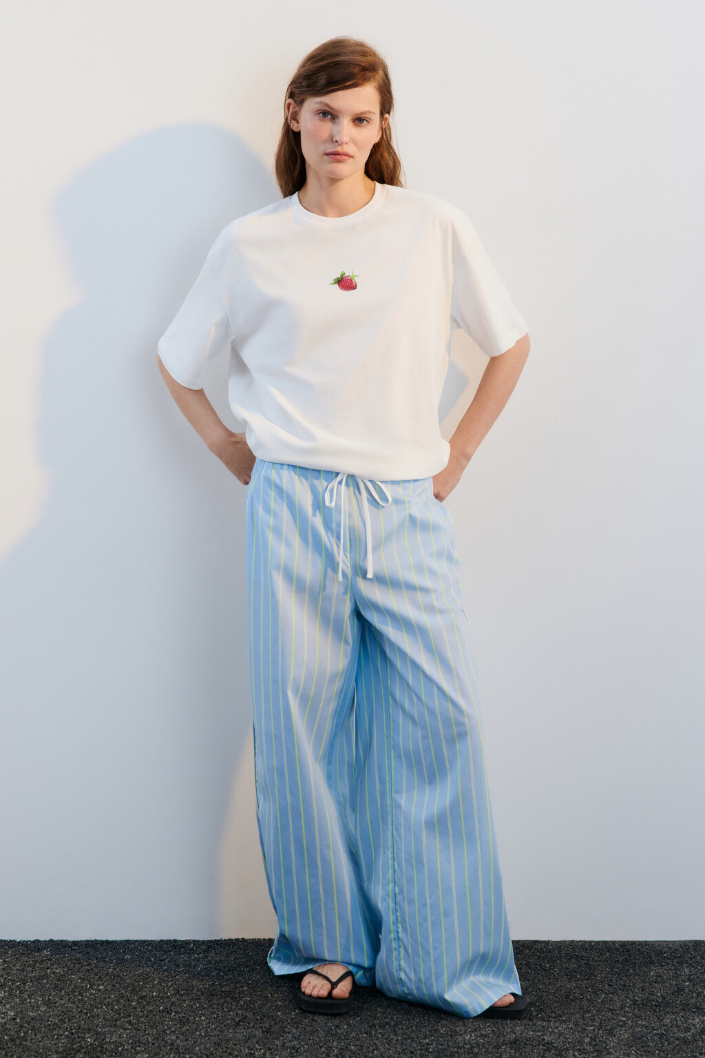 Футболка хлопковая с принтом - цвет белый - 4