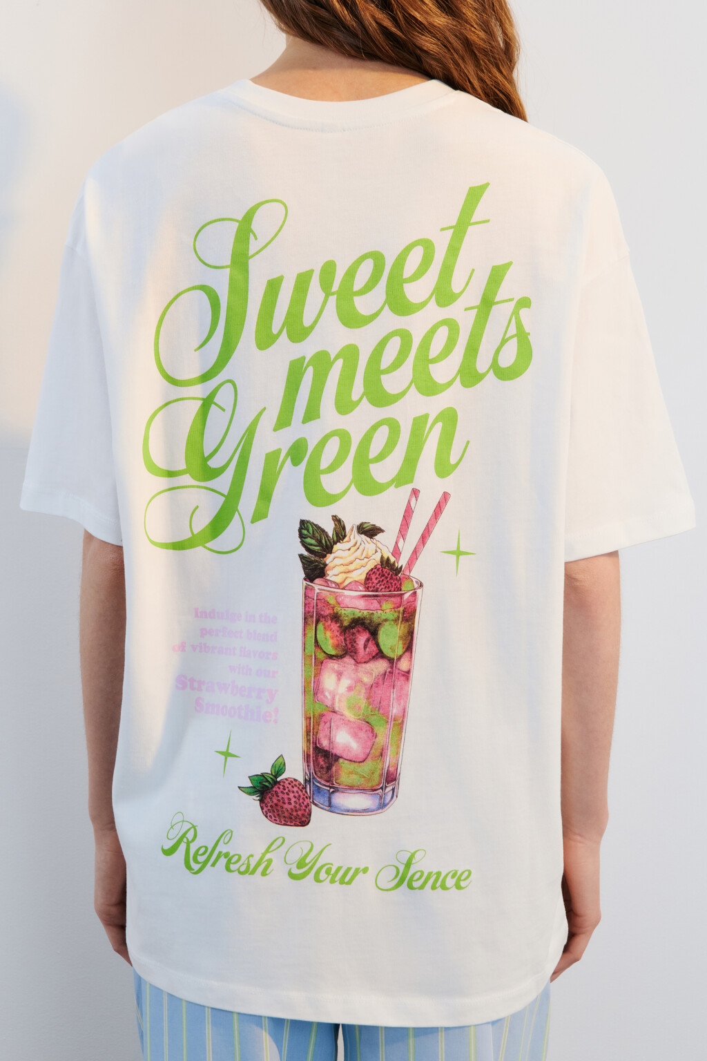 Футболка хлопковая с принтом - цвет белый - 6