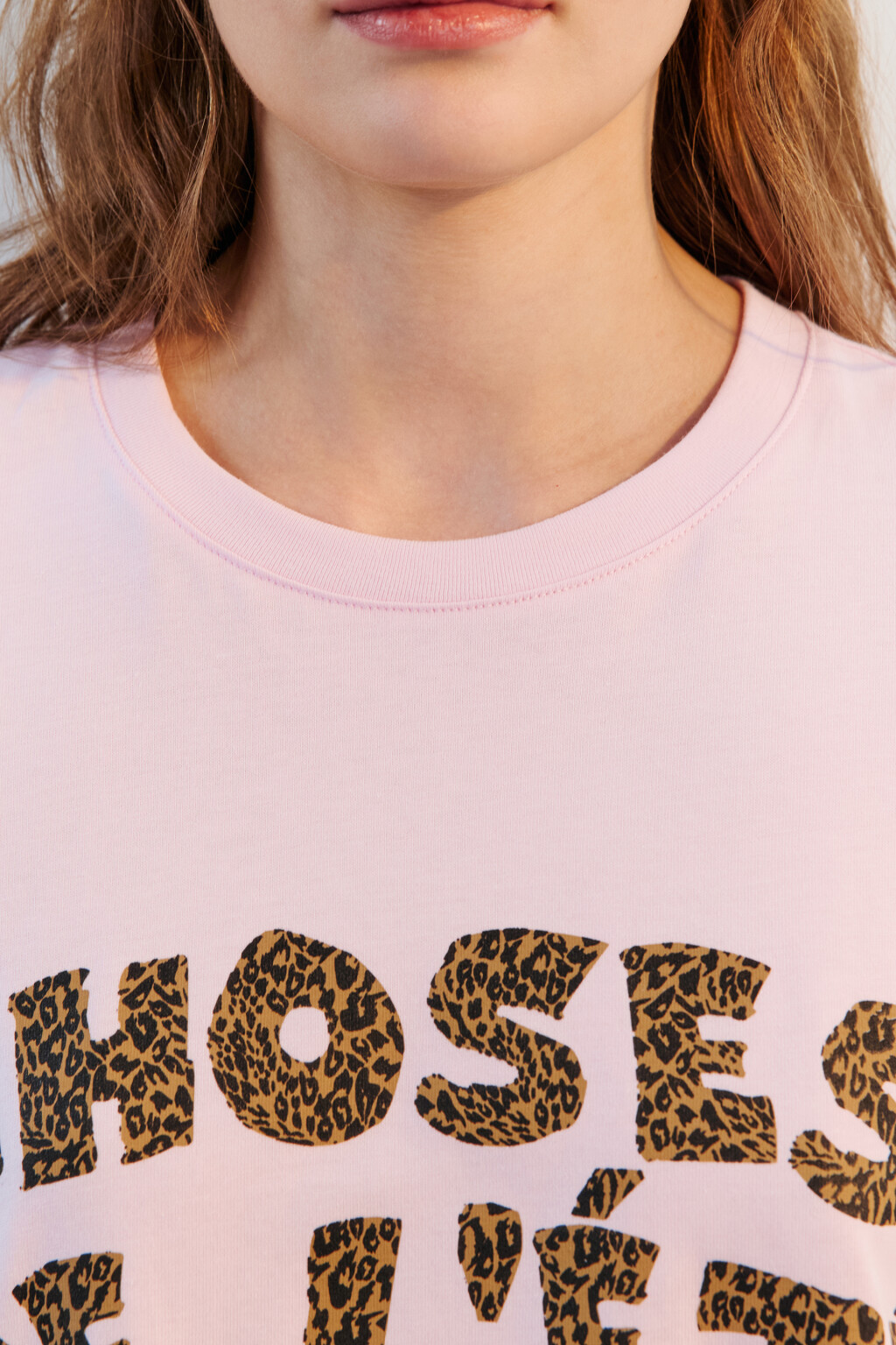 Футболка хлопковая с принтом - цвет розовый - 6