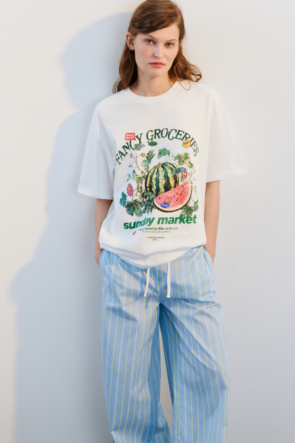 Футболка хлопковая с принтом - цвет мультиколор - 1