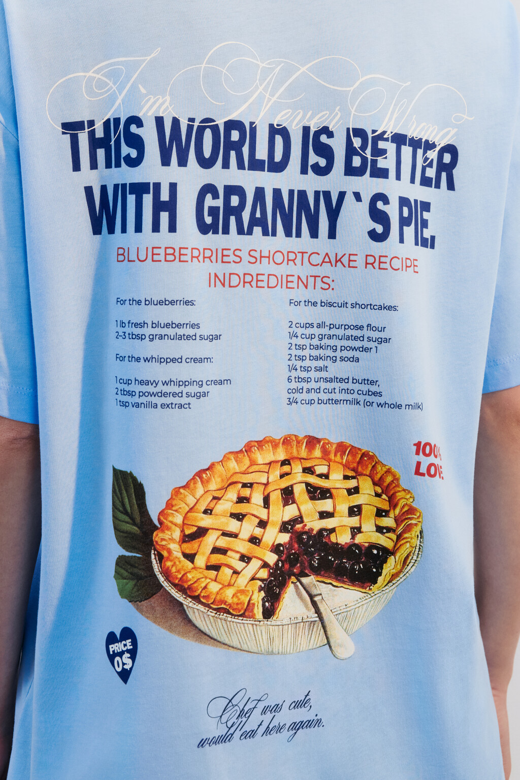 Футболка хлопковая с принтом - цвет голубой - 5