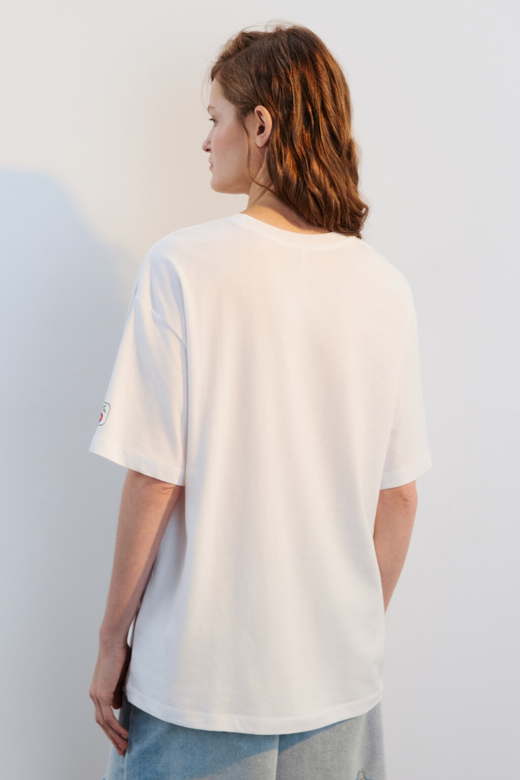 Футболка хлопковая с принтом - цвет белый - 3