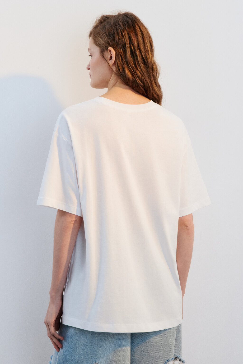 Футболка хлопковая с принтом - цвет белый - 4