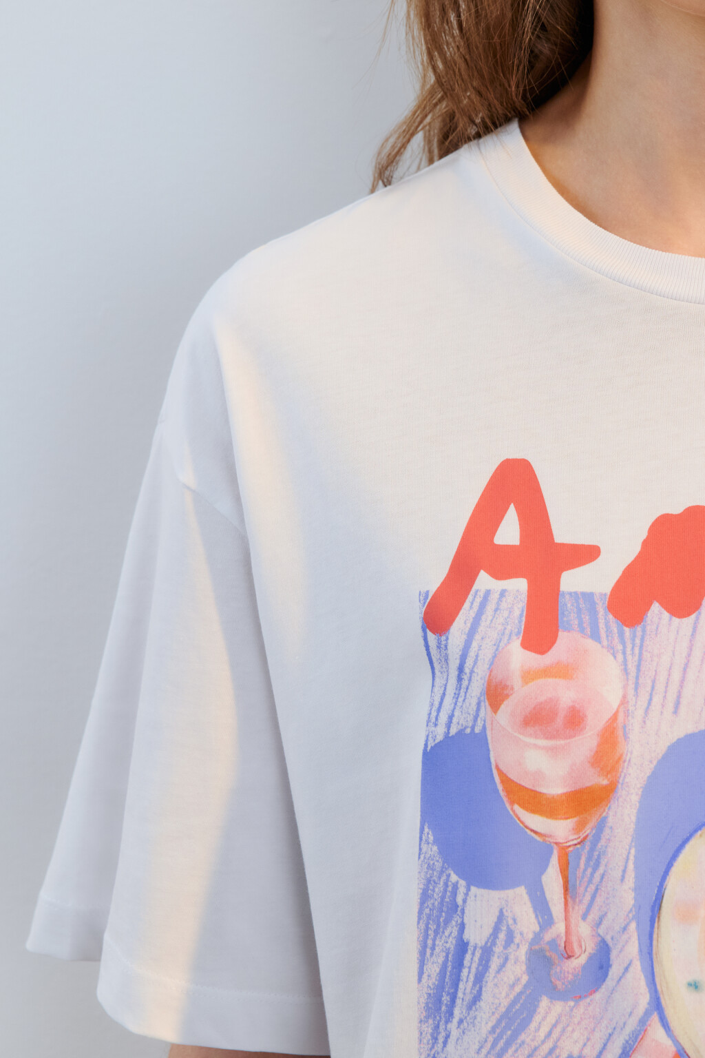 Футболка хлопковая с принтом - цвет белый - 7