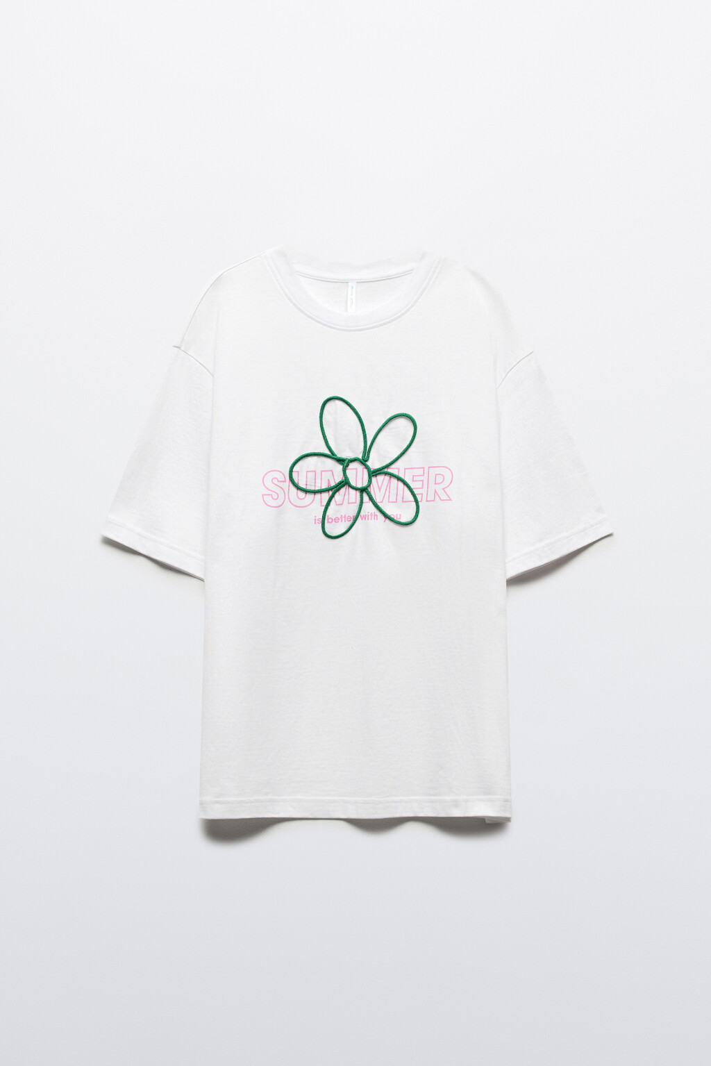 Футболка хлопковая с декором из шнурка - цвет белый - 7