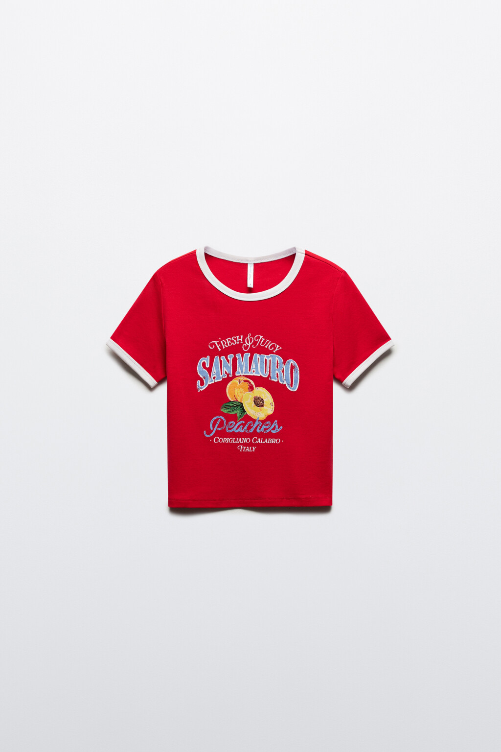 Футболка-топ хлопковая с принтом - цвет красный - 8