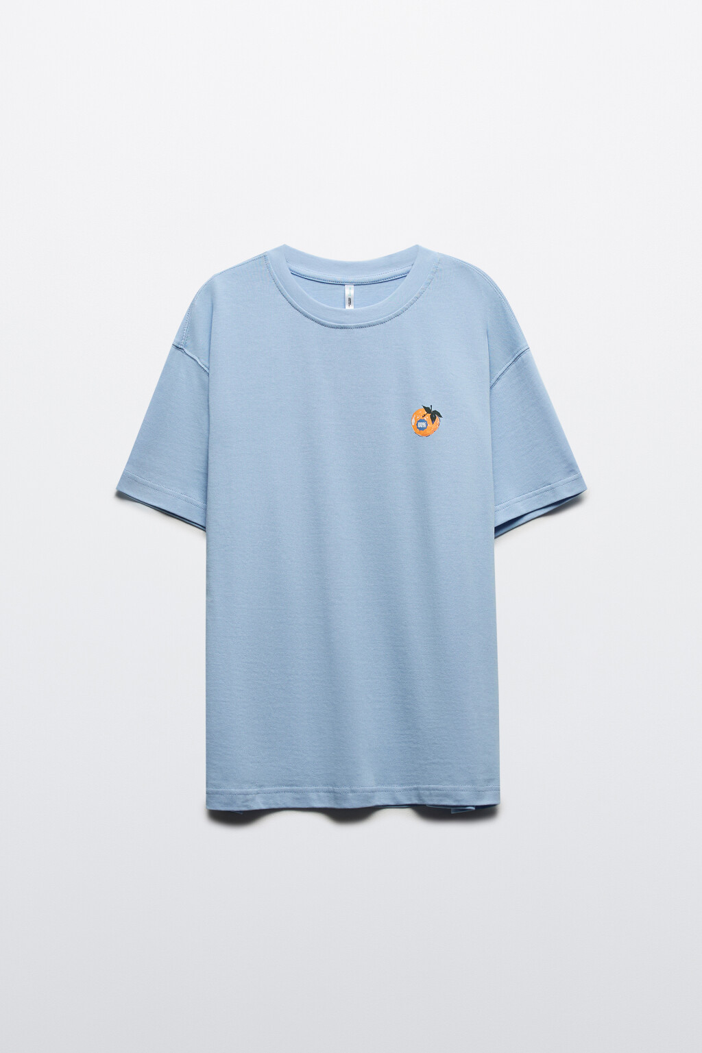 Футболка хлопковая с принтом - цвет голубой - 8