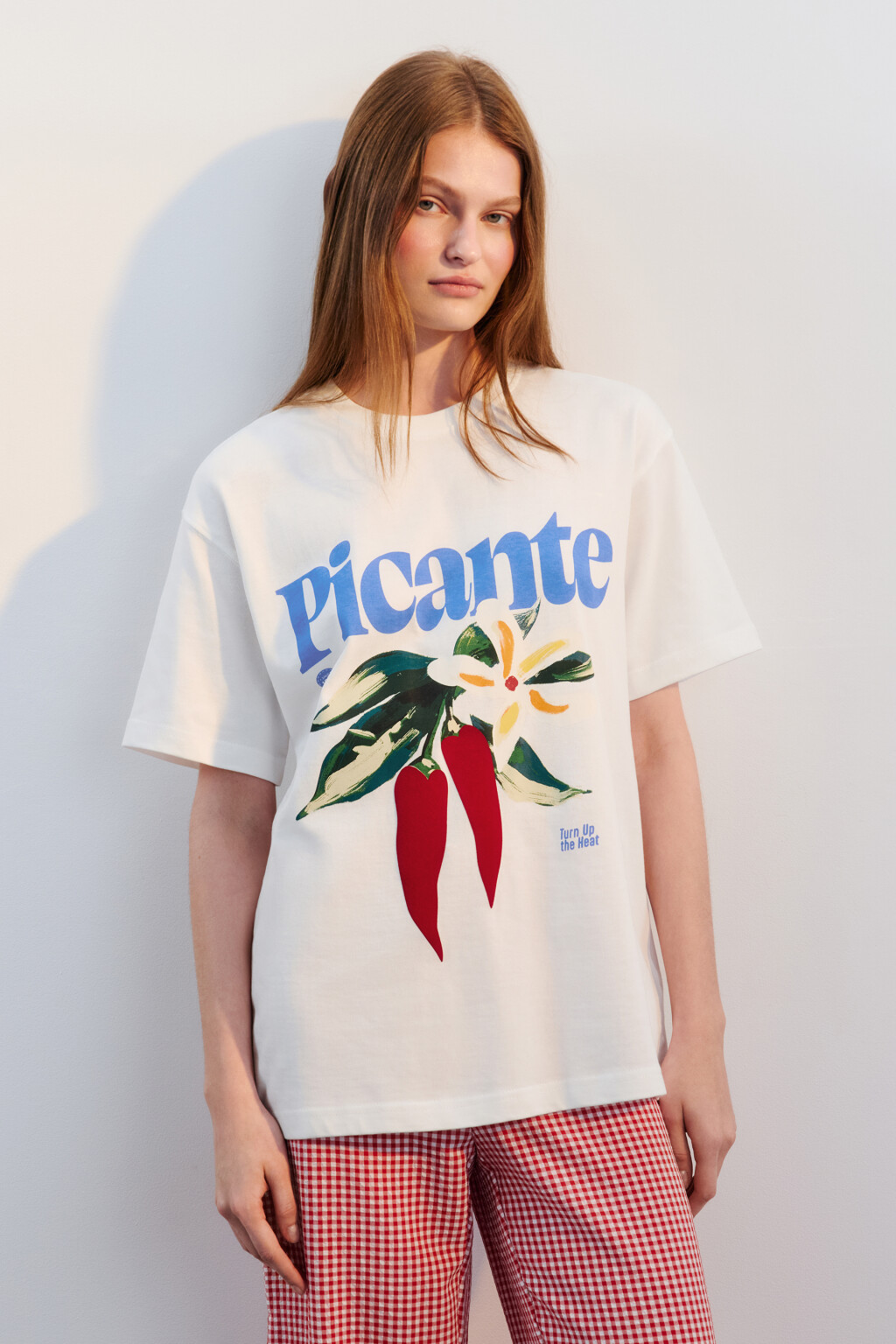 Футболка хлопковая с принтом - цвет белый - 2