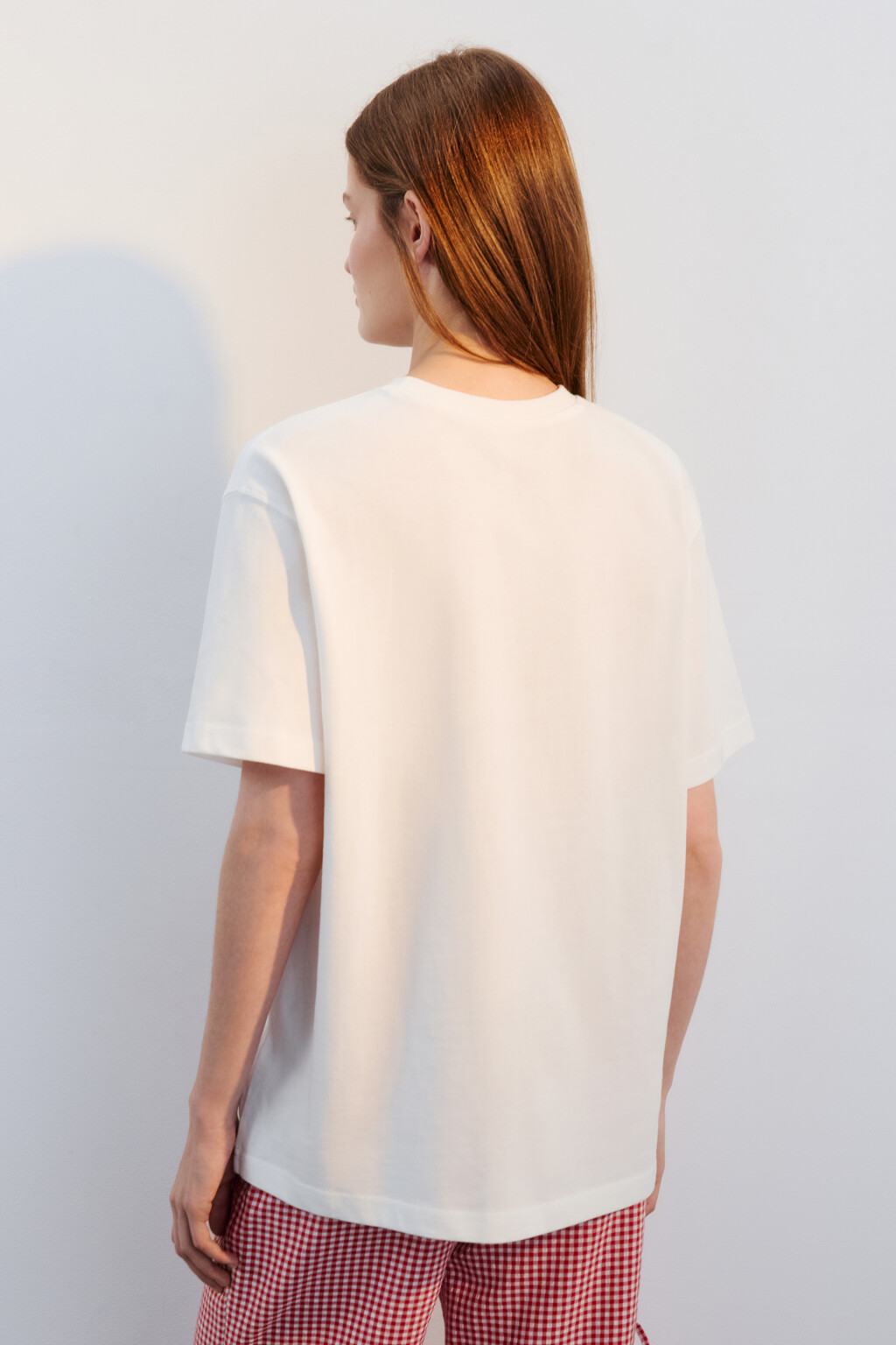 Футболка хлопковая с принтом - цвет белый - 3