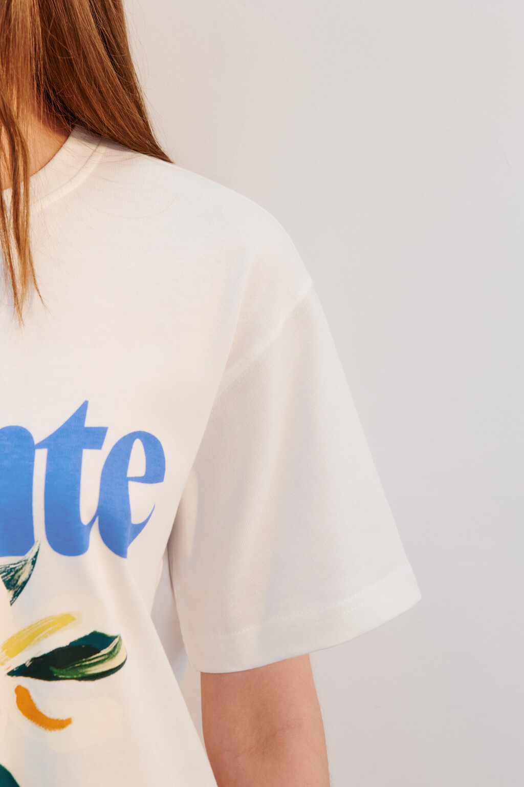 Футболка хлопковая с принтом - цвет белый - 6