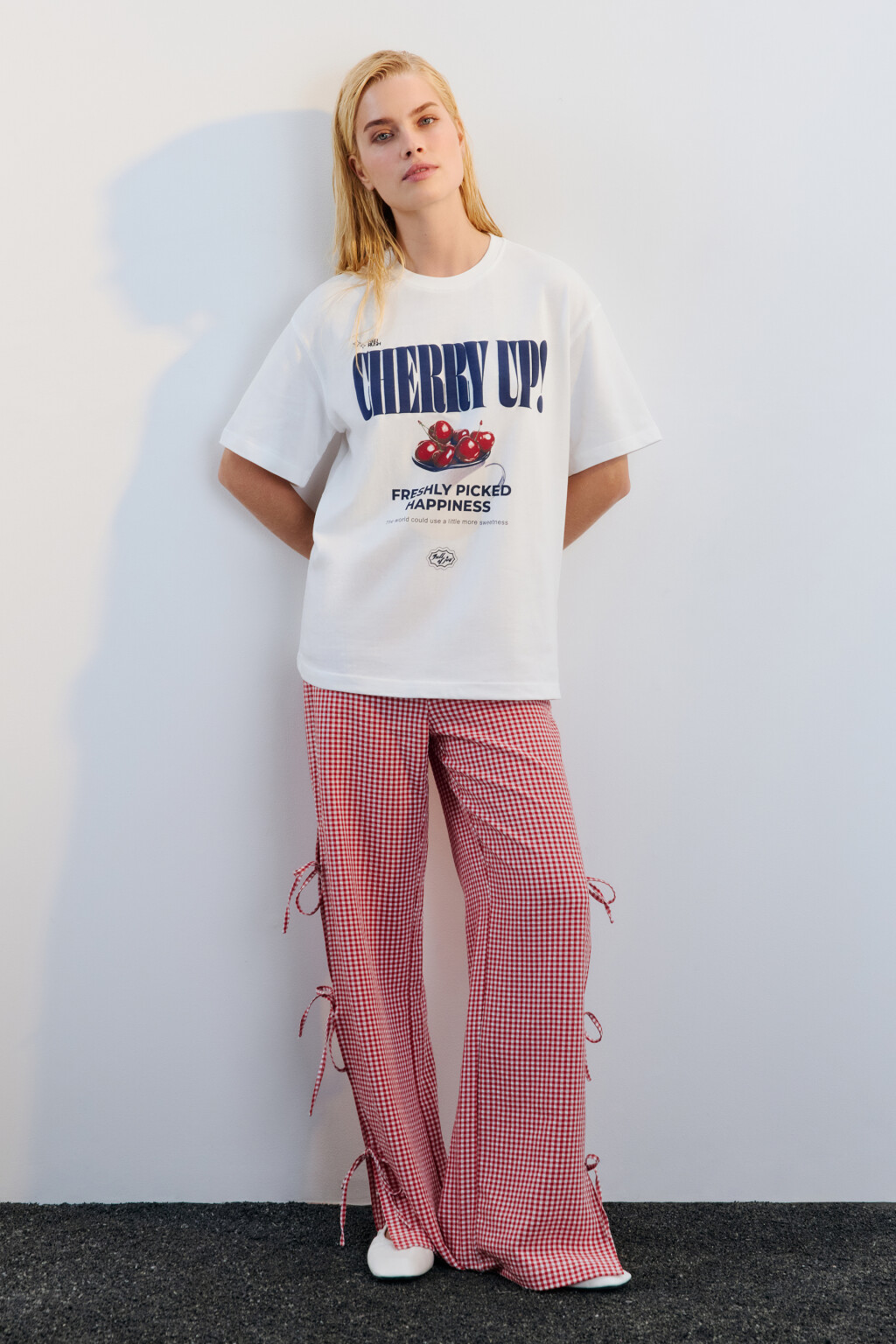 Футболка хлопковая с принтом - цвет белый - 5