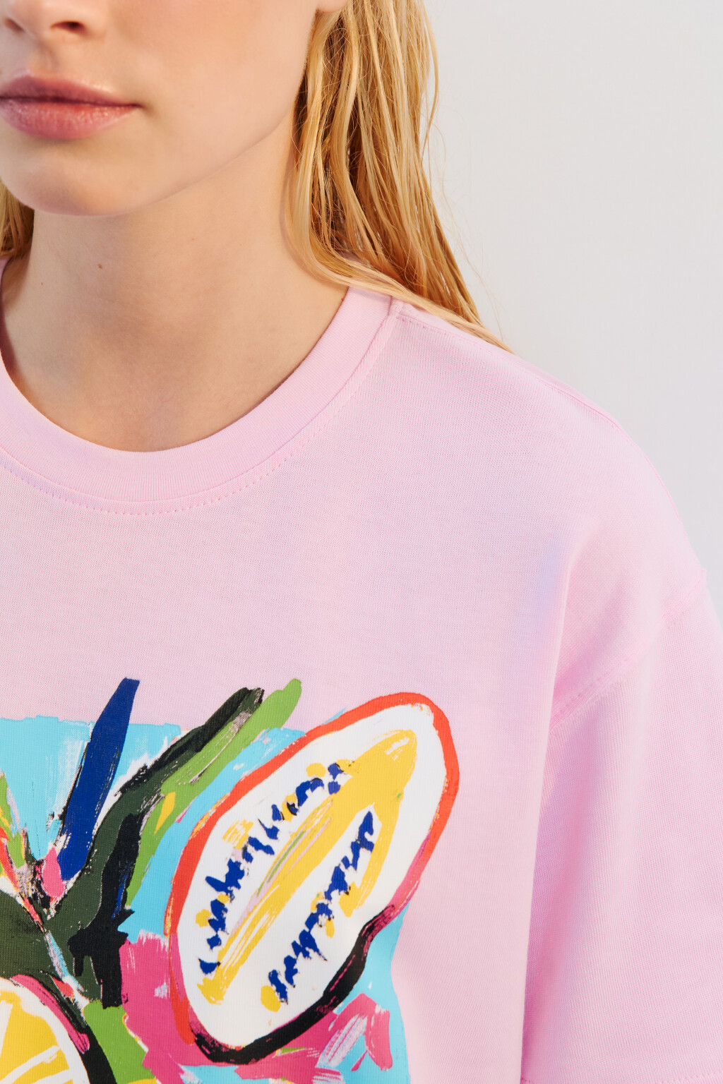 Футболка хлопковая с принтом - цвет розовый - 7