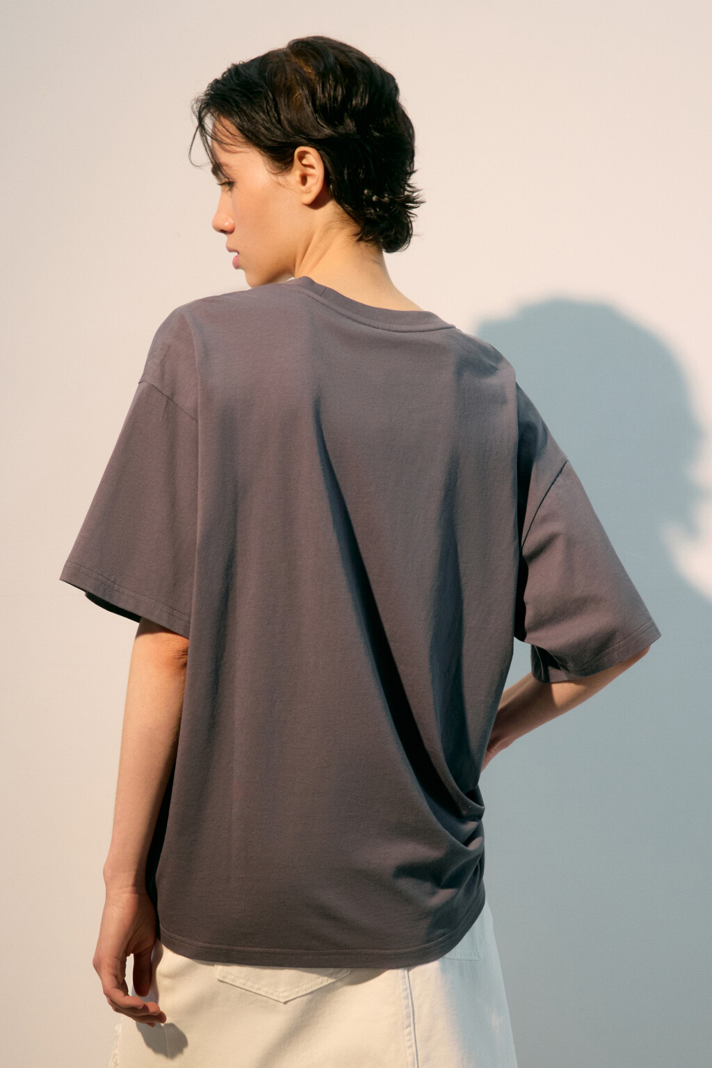 Футболка oversize с принтом в стиле гранж - цвет серый - 3