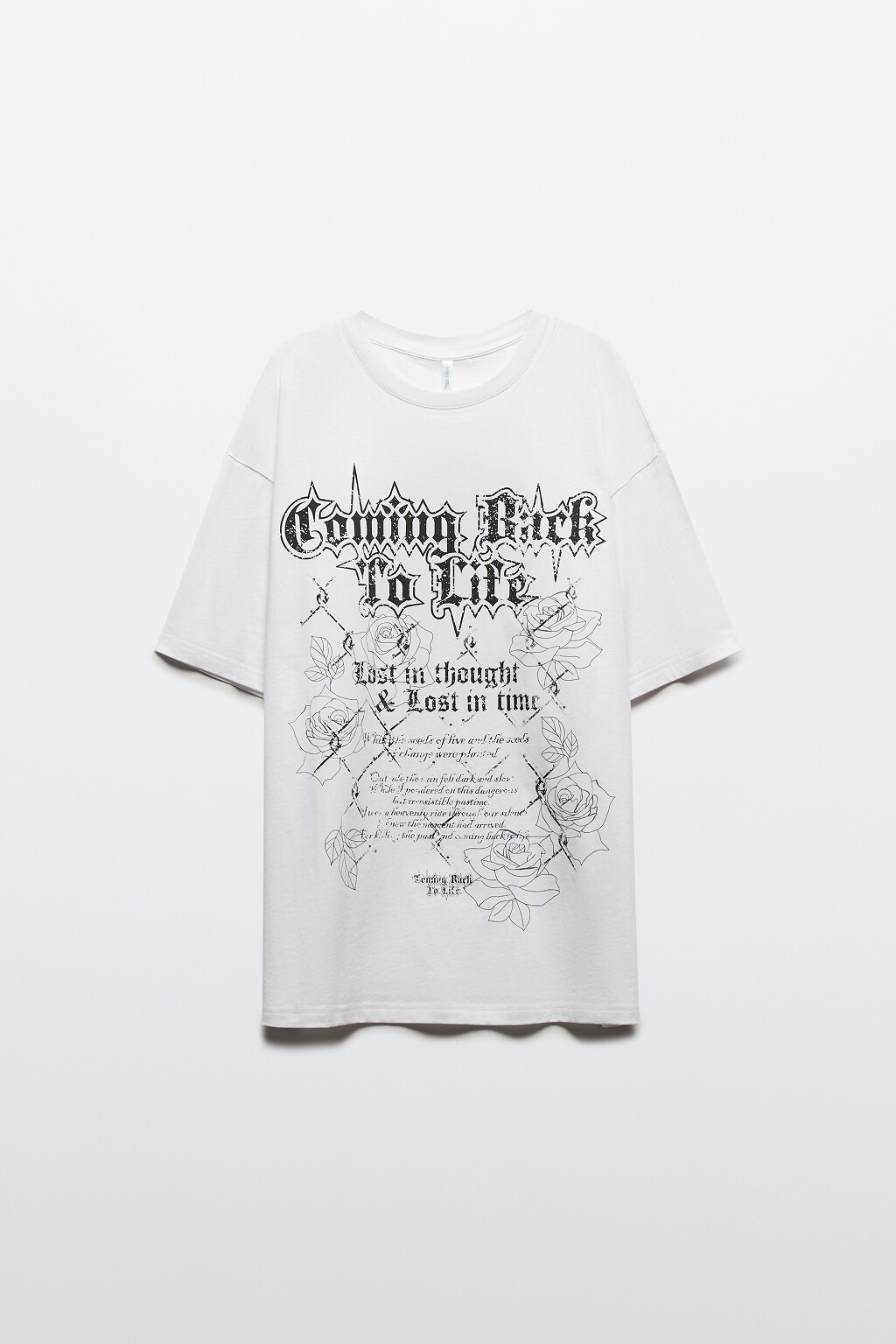 Футболка oversize с принтом в стиле гранж - цвет белый - 7