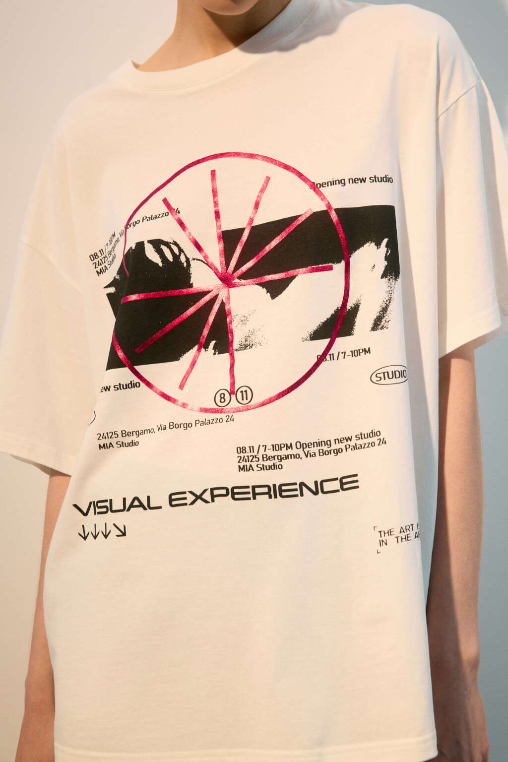 Футболка oversize с принтом в стиле гранж - цвет белый - 5