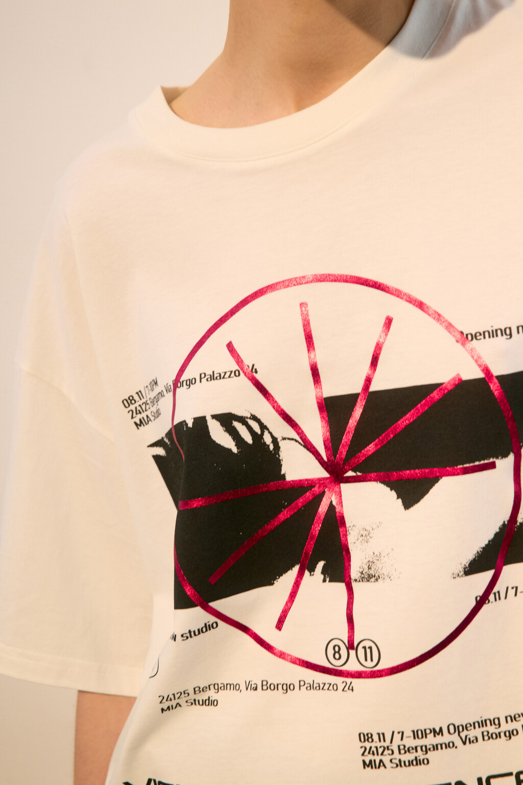 Футболка oversize с принтом в стиле гранж - цвет белый - 6