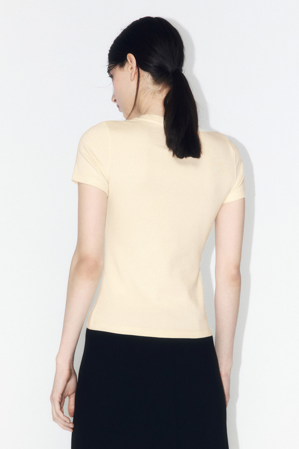 Футболка-топ хлопковая с принтом - цвет желтый - 3