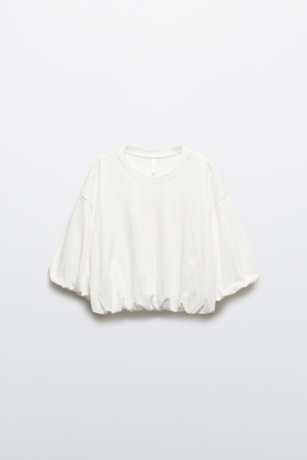Футболка-топ с пышными рукавами - цвет белый - 10