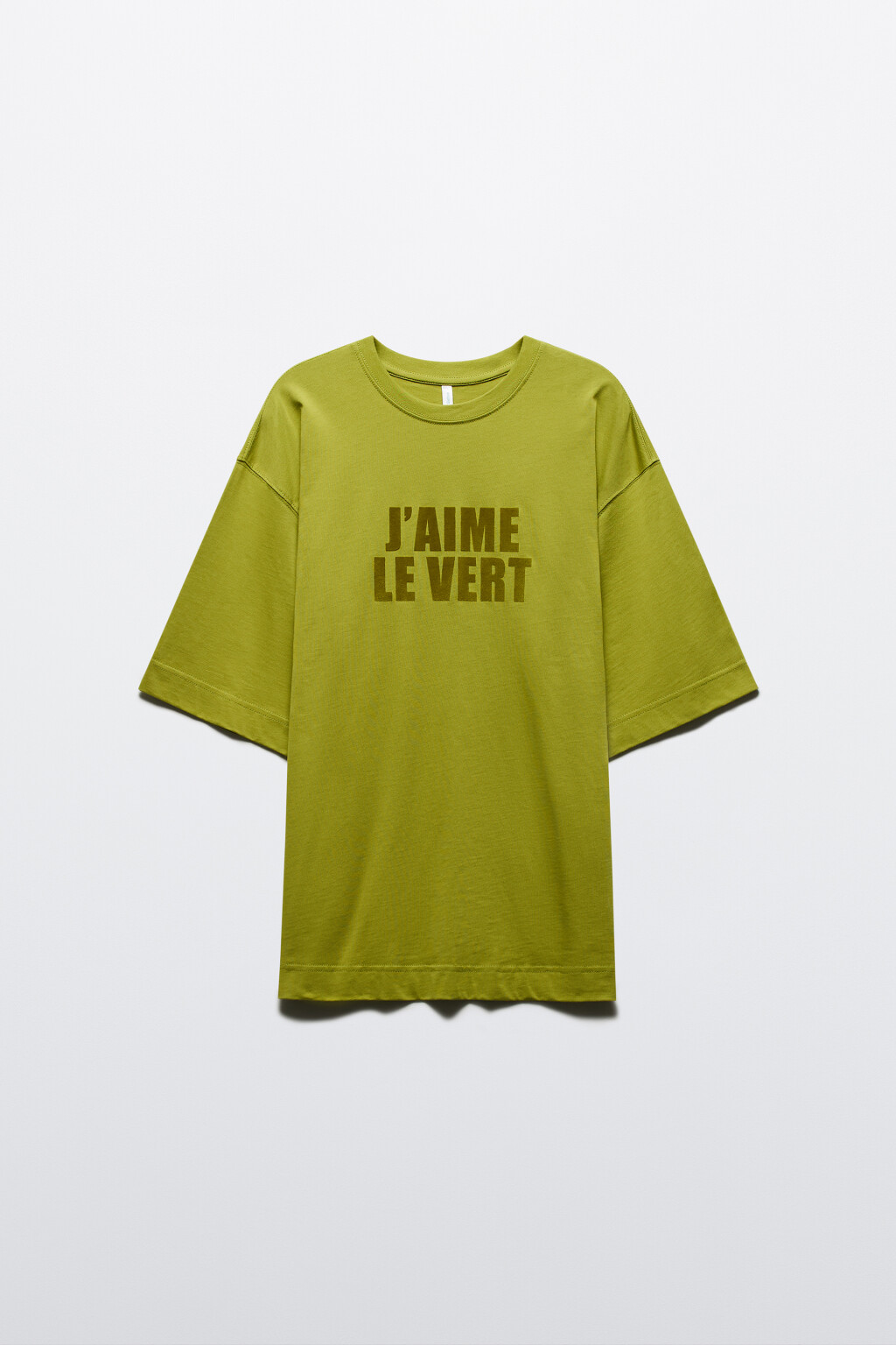 Футболка oversize с принтом-надписью - цвет зеленый - 7