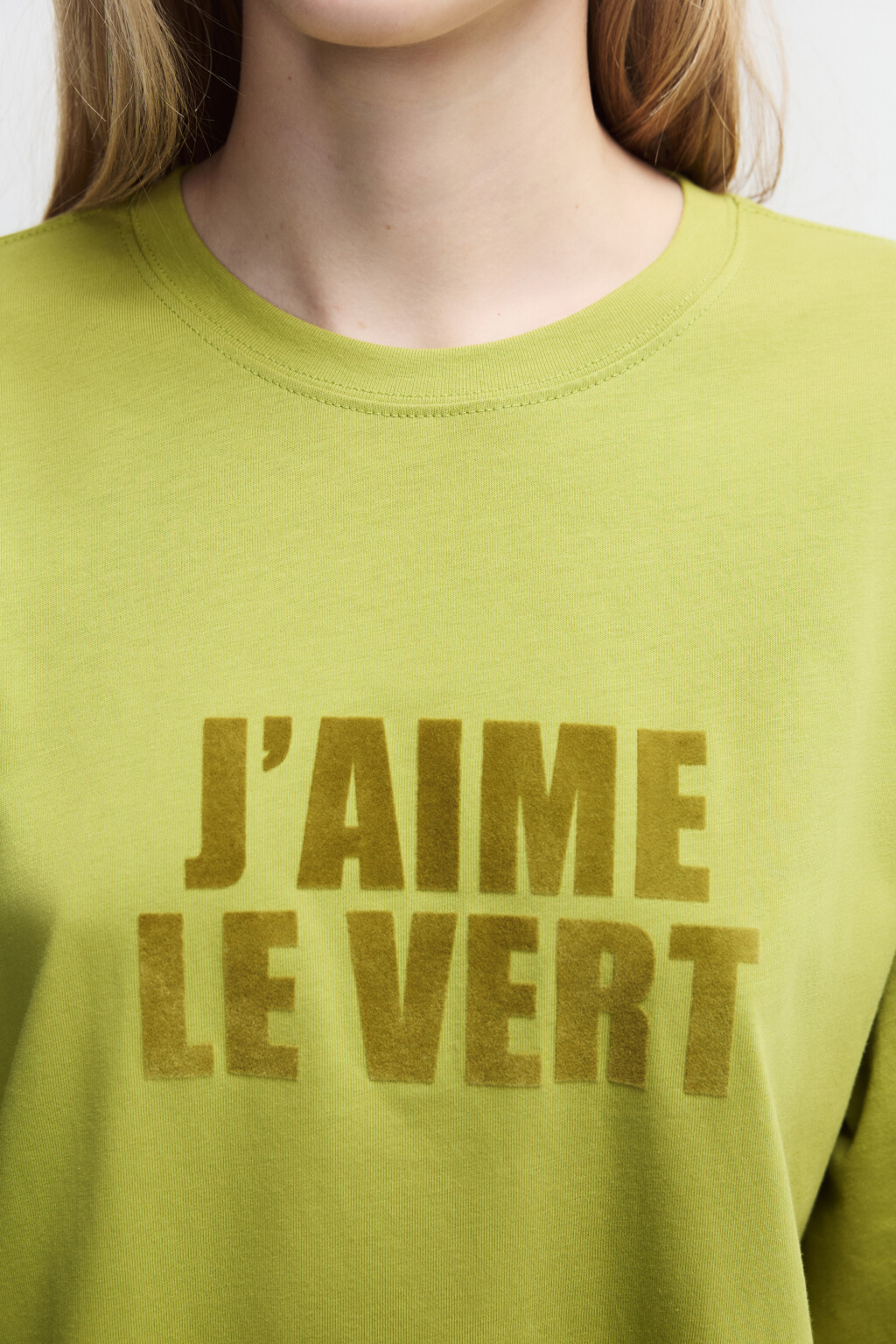 Футболка oversize с принтом-надписью - цвет зеленый - 5
