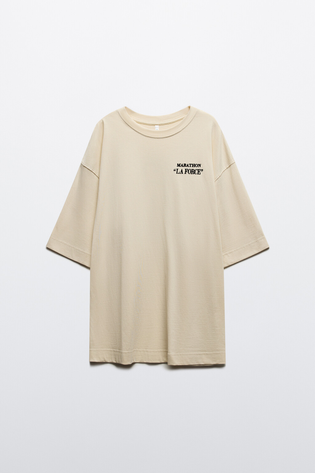 Футболка oversize с принтом-надписью - цвет бежевый - 8