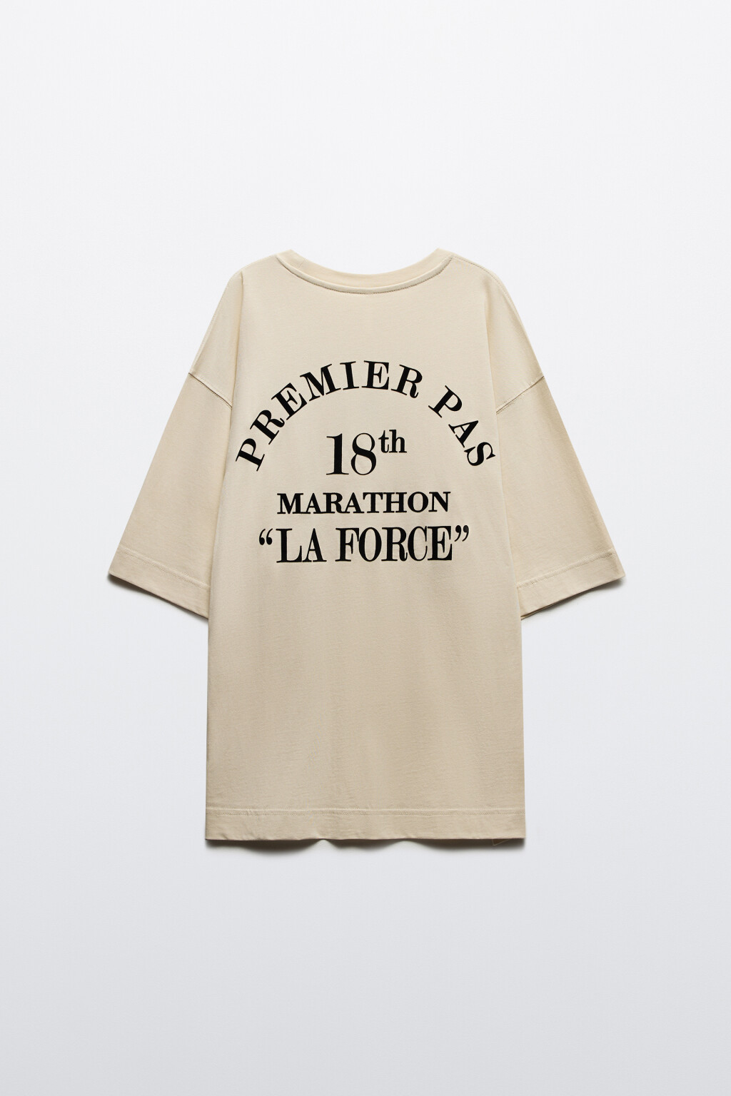 Футболка oversize с принтом-надписью - цвет бежевый - 9