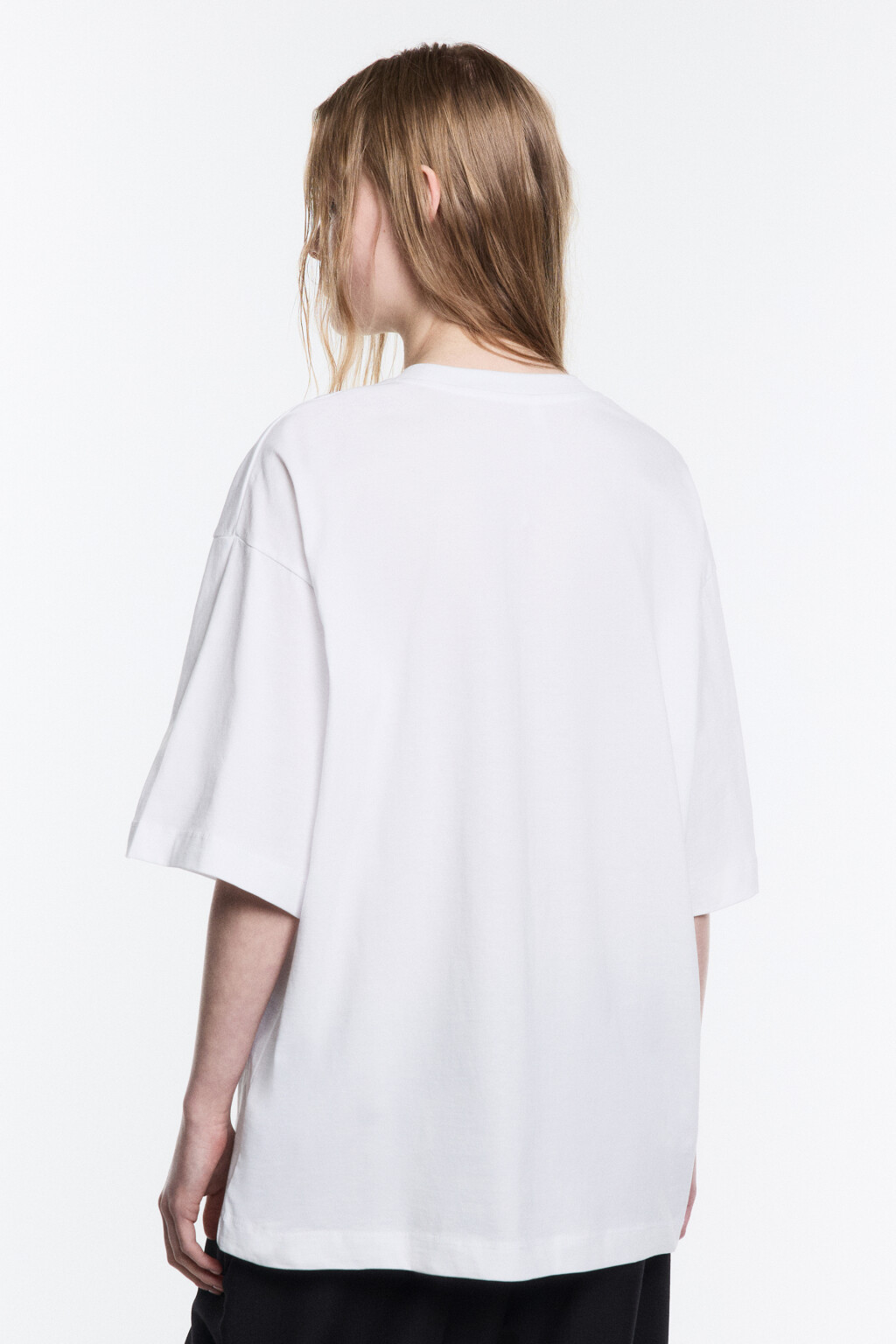 Футболка прямая хлопковая с принтом - цвет белый - 4