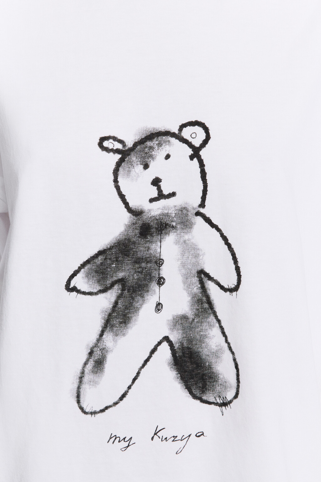 Футболка прямая хлопковая с принтом - цвет белый - 6