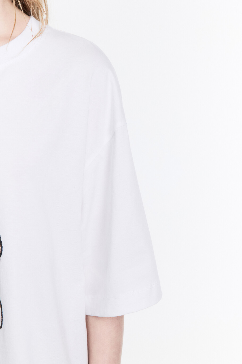 Футболка прямая хлопковая с принтом - цвет белый - 7