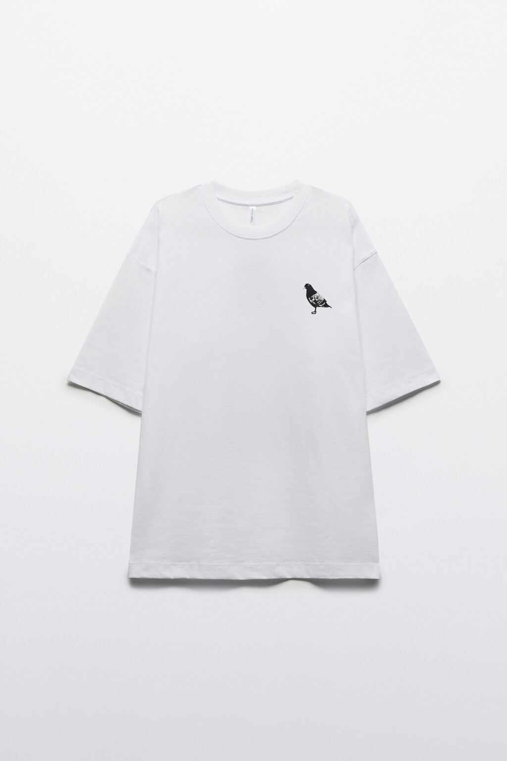 Футболка прямая хлопковая с принтом - цвет белый - 8