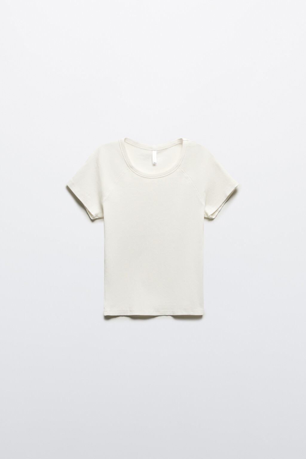 Футболка-топ в рубчик с вареным эффектом - цвет молочный - 7