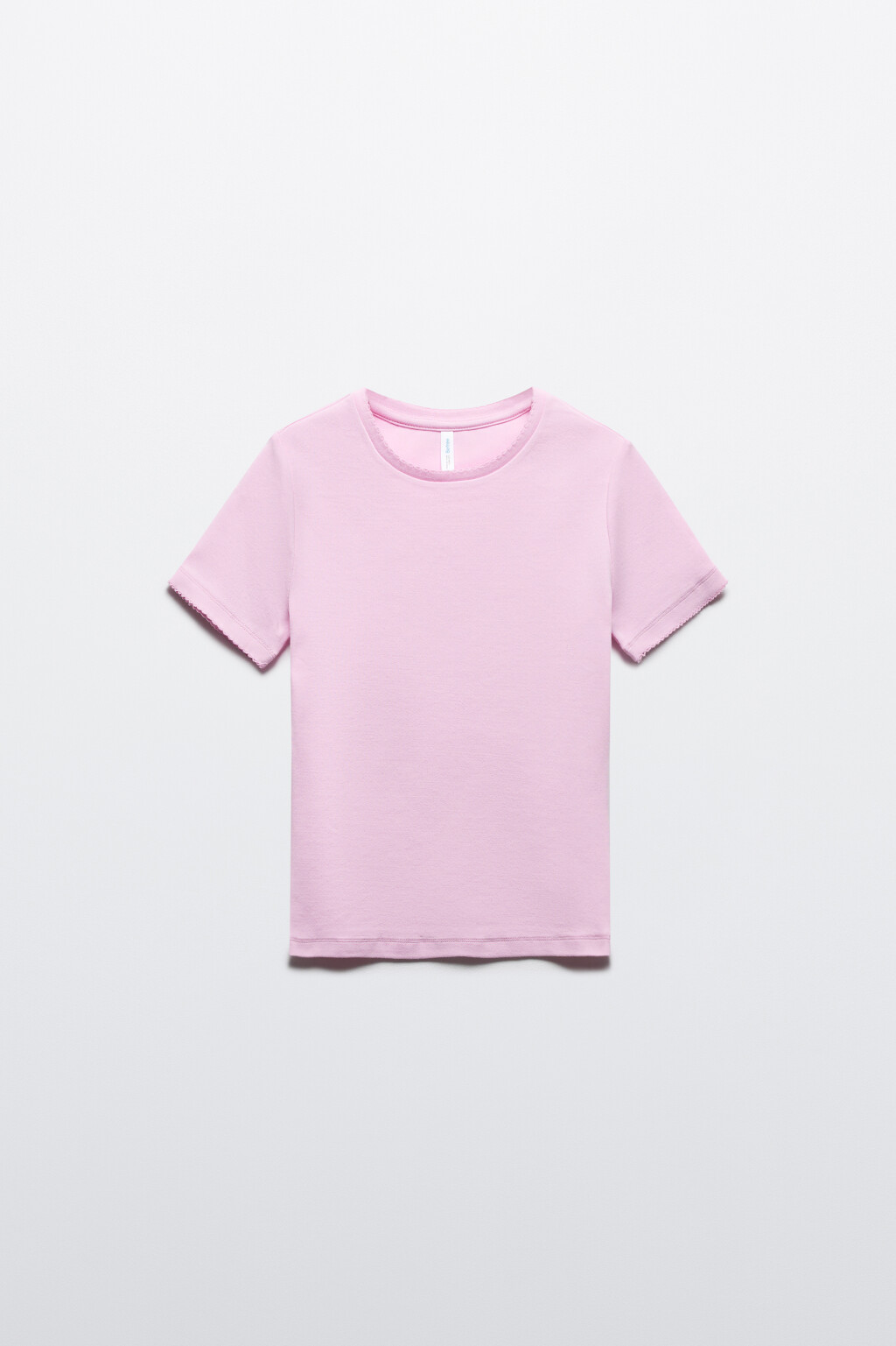 Футболка приталенная с кружевом - цвет розовый - 7