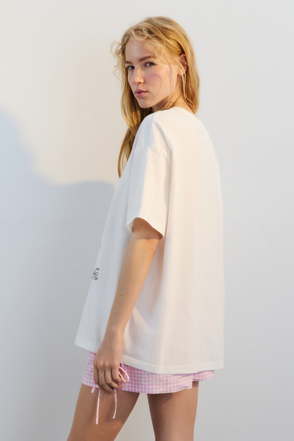 Футболка хлопковая с принтом - цвет белый - 6