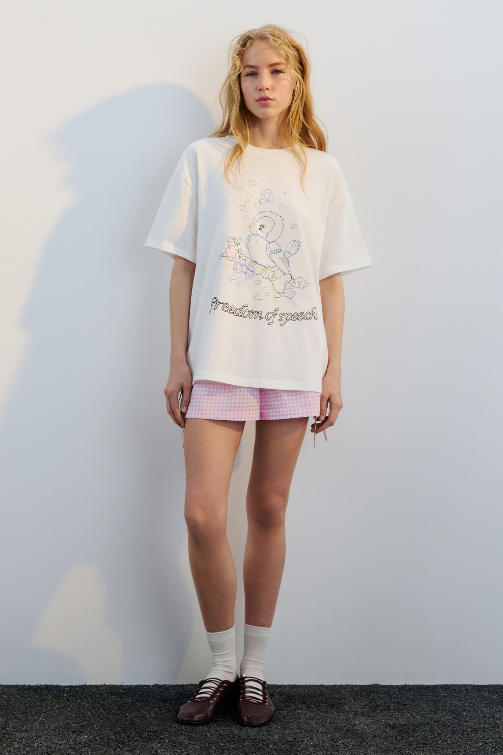 Футболка хлопковая с принтом - цвет белый - 7