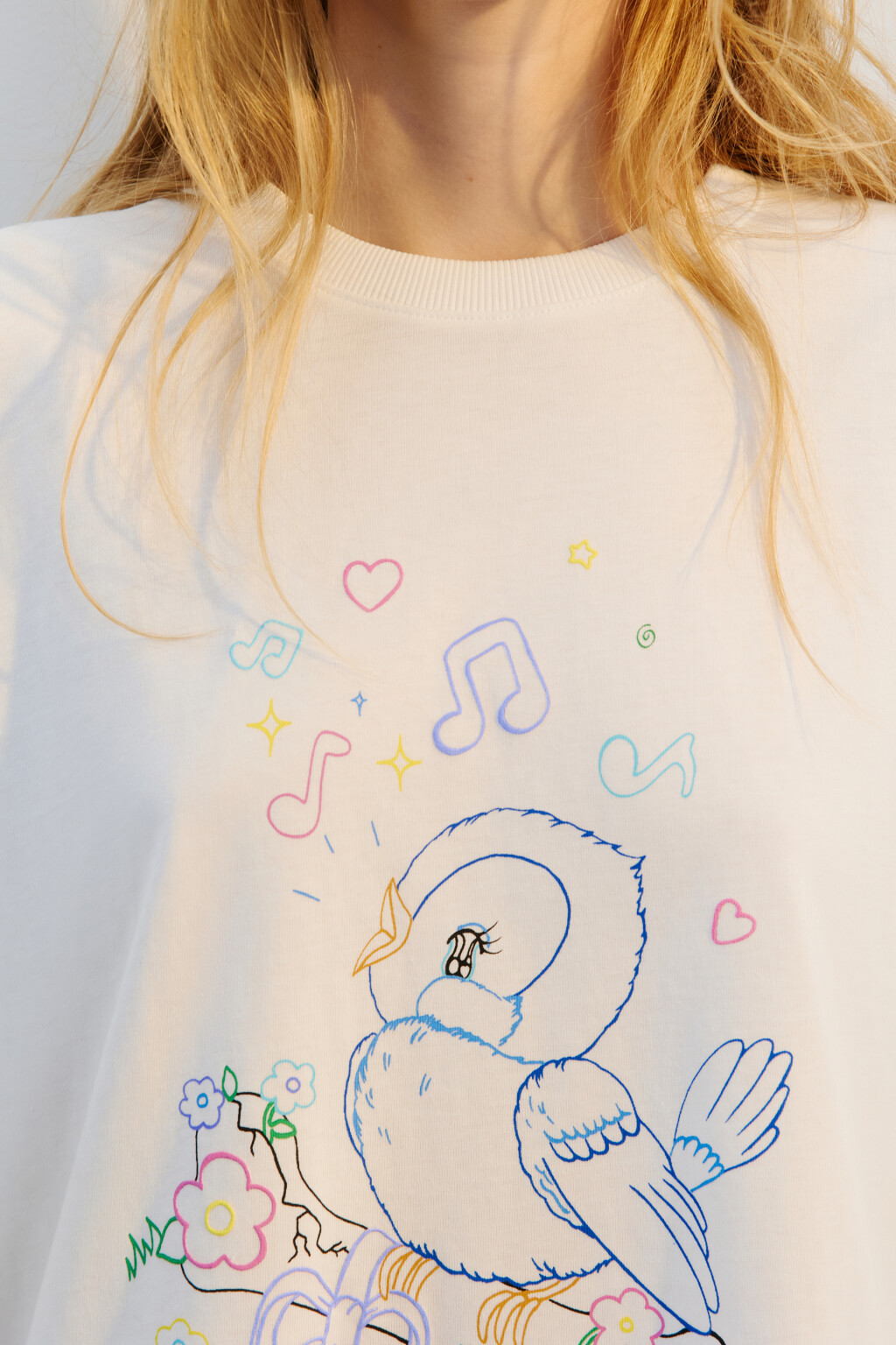 Футболка хлопковая с принтом - цвет белый - 8