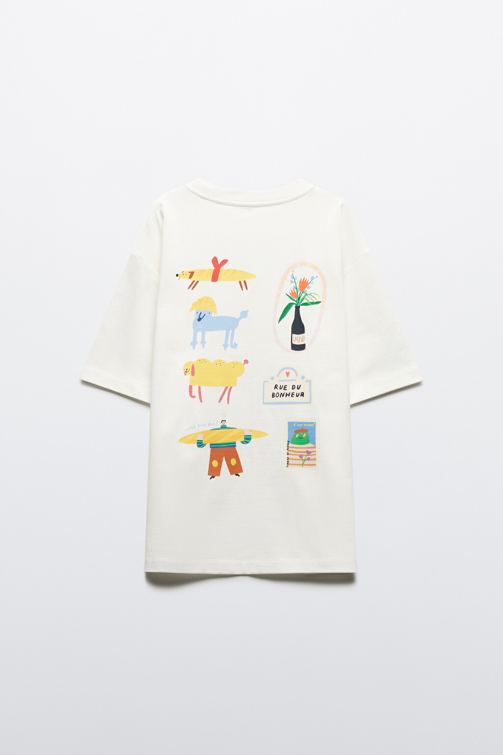 Футболка хлопковая с принтом - цвет бежевый - 8