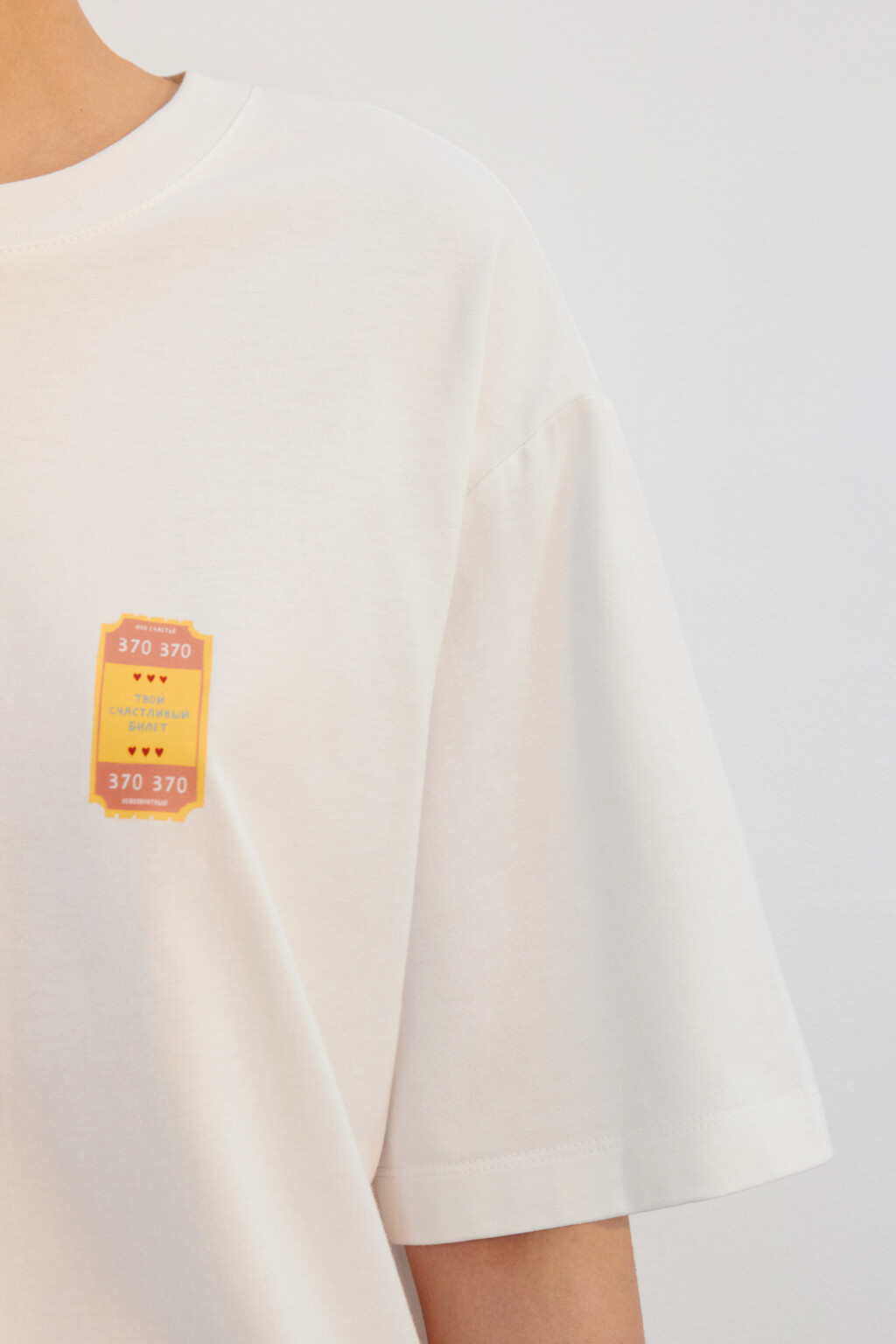 Футболка хлопковая с принтом - цвет бежевый - 6