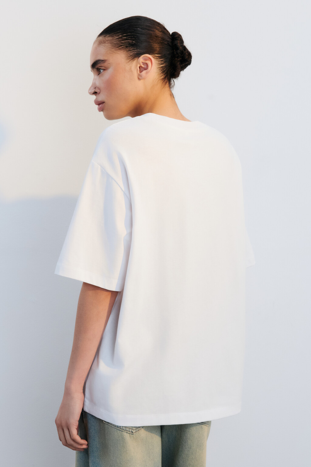 Футболка хлопковая с принтом - цвет белый - 4